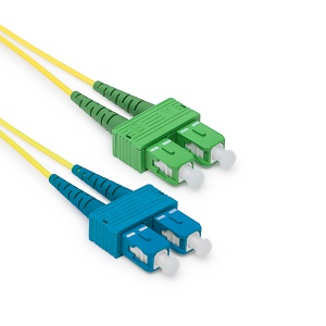 Duplex SC/APC-SC patch kábel, OS2 9/125 µm (ITU-T G.652.D)
